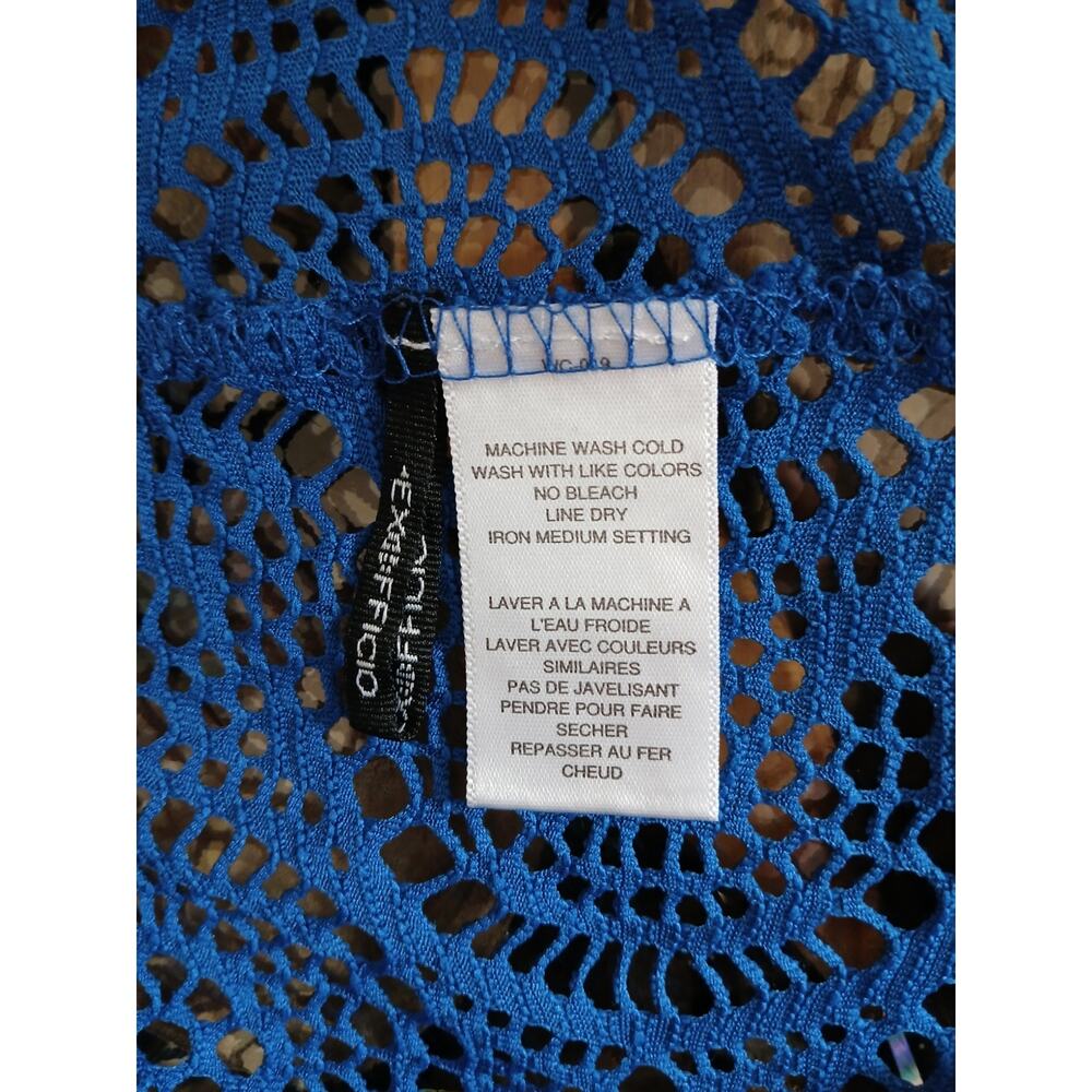 Exofficio Mesh Cover Dress Blue Swim Beach Summer Tunic Medium - Picture 9 of 10
